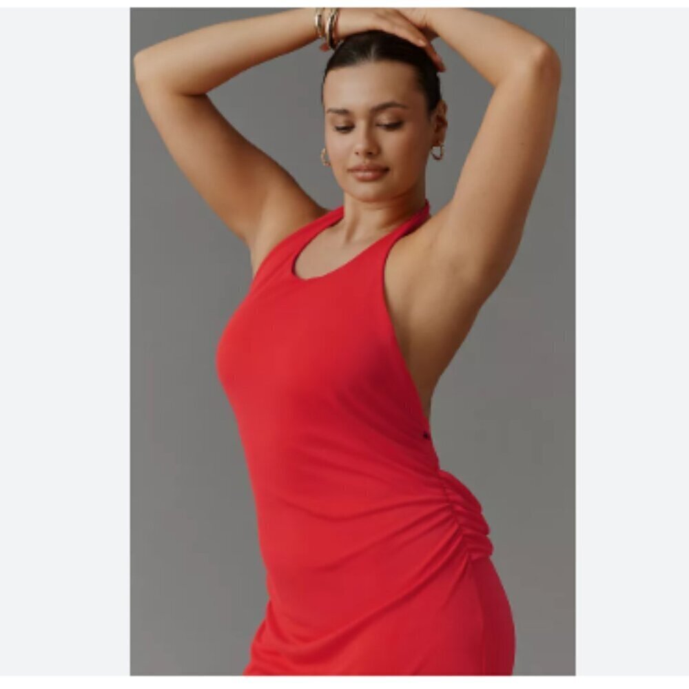 NEW By Anthropologie 90's Fit Fitted Maxi Slinky Knit Halter Dress Size XL - Picture 3 of 3